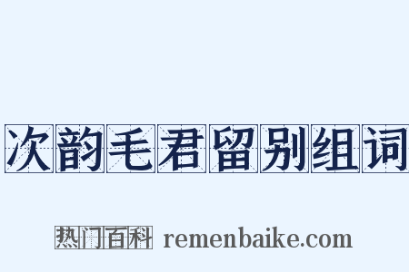 次韵毛君留别组词是什么意思的图片